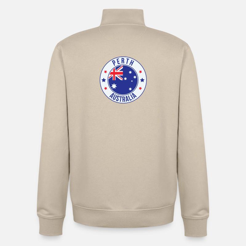 Perth Australia Circle Abzeichen - Unisex Organic Zip Sweatshirt von Stanley/Stella - Cremebeige