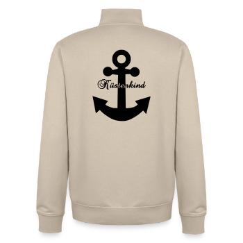 Küstenkind Anker - Maritimes Design Nordsee Liebe  - Unisex Organic Zip Sweatshirt von Stanley/Stella - Cremebeige - Hinten - AI Model Male 185 dark (185cm)