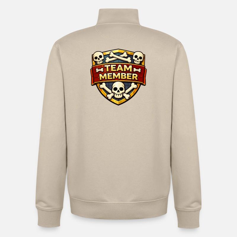 Teammitglied Schädel Schild - Unisex Organic Zip Sweatshirt von Stanley/Stella - Cremebeige