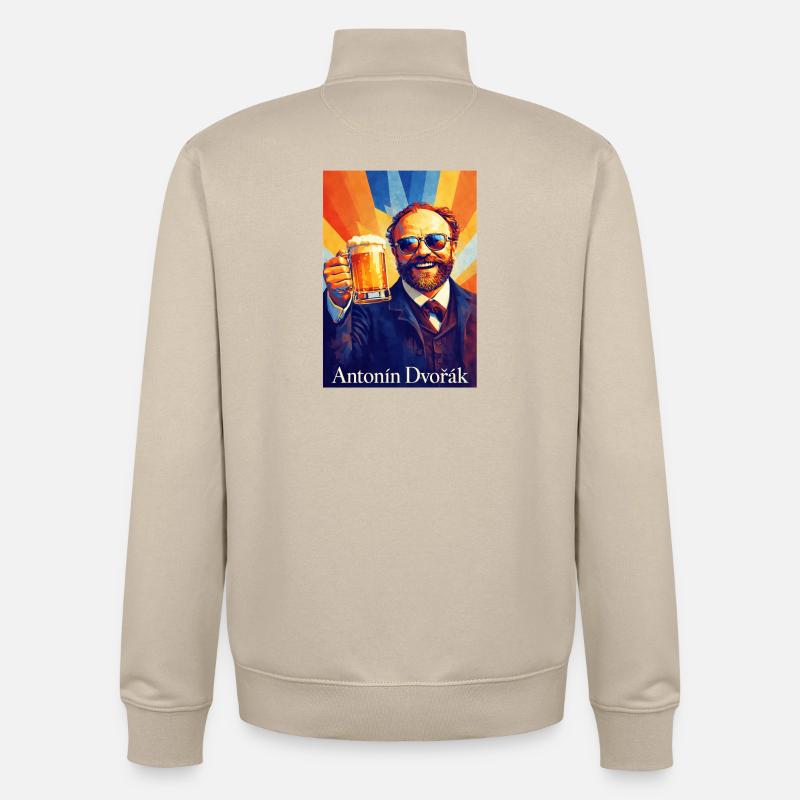 Historischer Feierabendheld - Unisex Organic Zip Sweatshirt von Stanley/Stella - Cremebeige