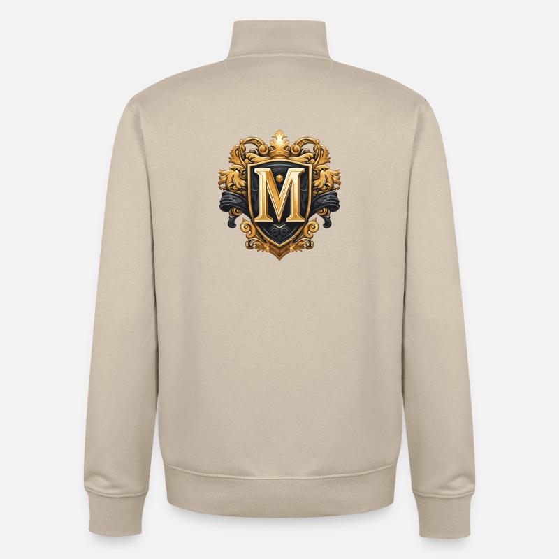 M Buchstabe Name Krone - Unisex Organic Zip Sweatshirt von Stanley/Stella - Cremebeige