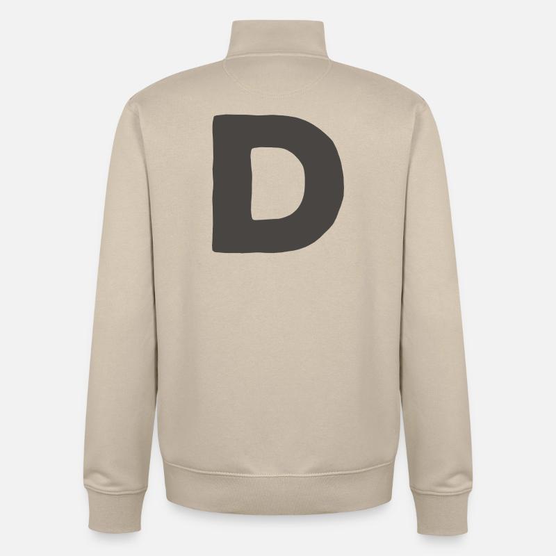 Minimalbuchstabe D Fett Monogramm-Typografie - Unisex Organic Zip Sweatshirt von Stanley/Stella - Cremebeige