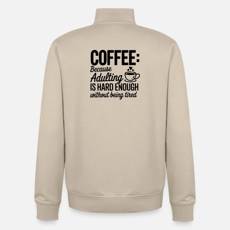 Coffee Focus: Everyday Sprint - Unisex sweatshirt med dragkedja i ekologisk bomull Stanley/Stella - krämbeige