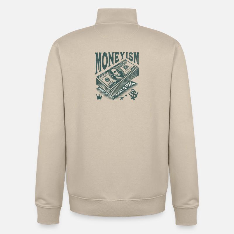 Money Is King Stack Artwork - Unisex Organic Zip Sweatshirt by Stanley/Stella - desert dust