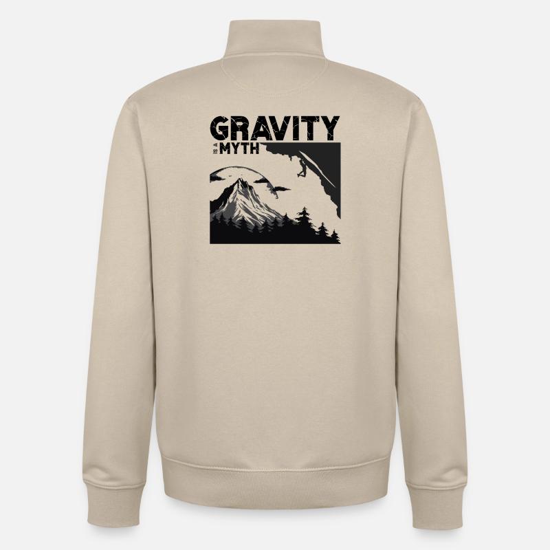 Gravity is a myth - Unisex Organic Zip Sweatshirt von Stanley/Stella - Cremebeige