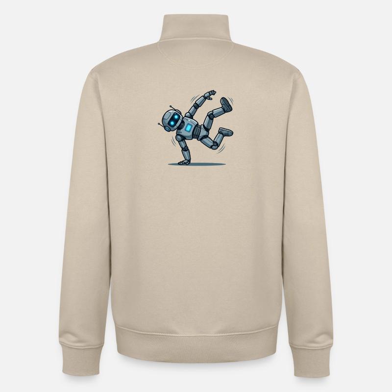 3 Le Robot Danseur Breakdance - Sweat zippé unisexe en coton bio Stanley/Stella - beige crème