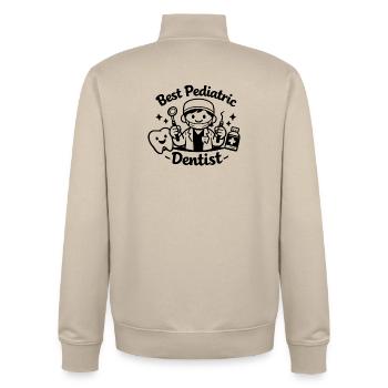 Bester Kinderzahnarzt - Unisex Organic Zip Sweatshirt von Stanley/Stella - Cremebeige - Hinten - AI Model Male 185 dark (185cm)