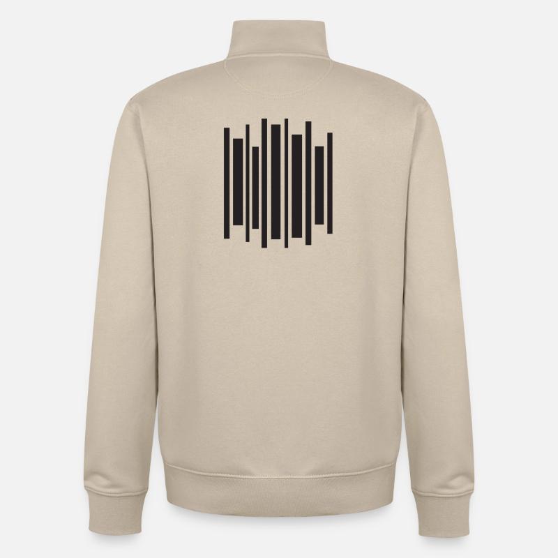 Geometric Equalizer Pulse - Unisex Organic Zip Sweatshirt by Stanley/Stella - desert dust