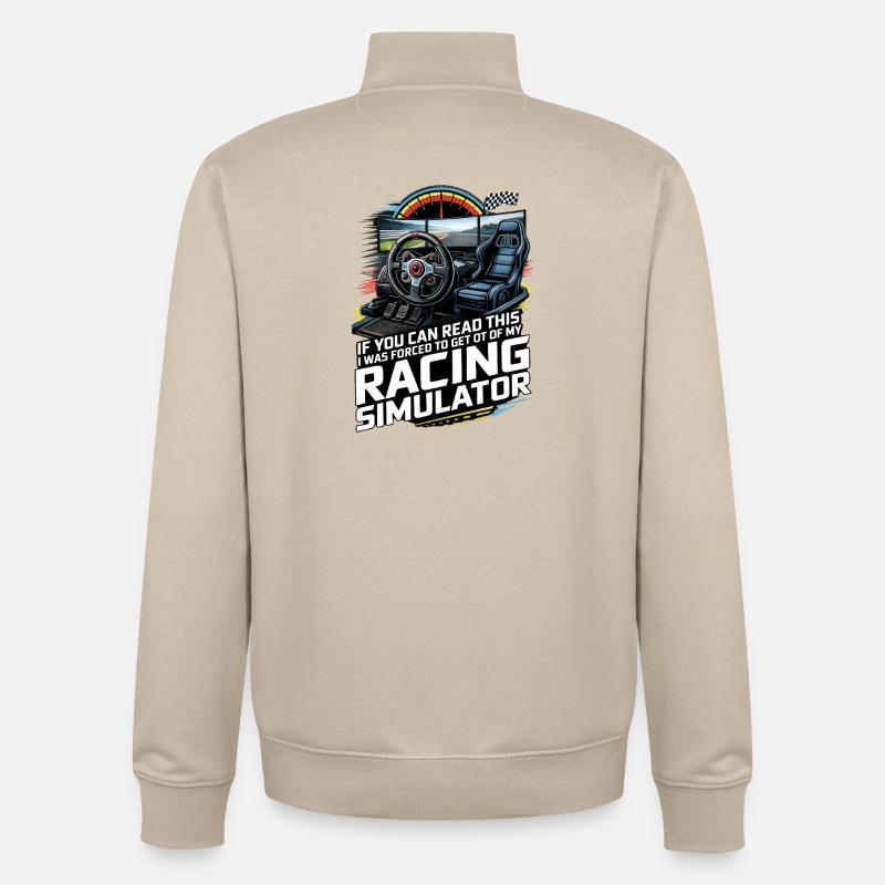 Simulateur de course - Sweat zippé unisexe en coton bio Stanley/Stella - beige crème