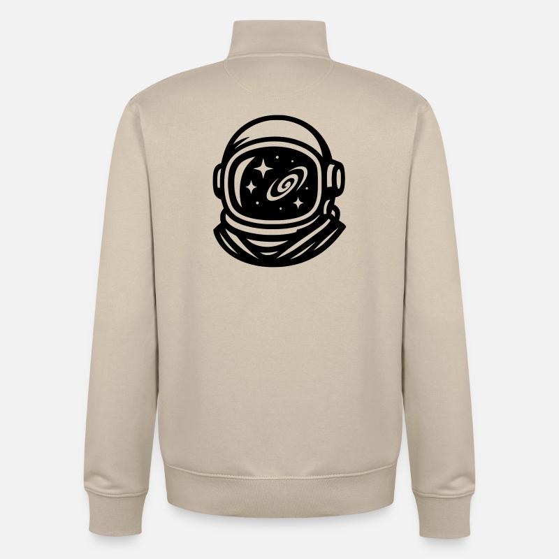 Astronaute - Sweat zippé unisexe en coton bio Stanley/Stella - beige crème