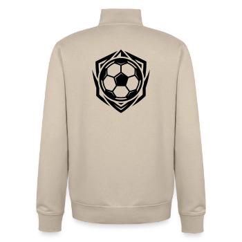 Soccer Icon - Unisex Organic Zip Sweatshirt by Stanley/Stella - desert dust - Back - AI Model Male 185 dark (185cm)