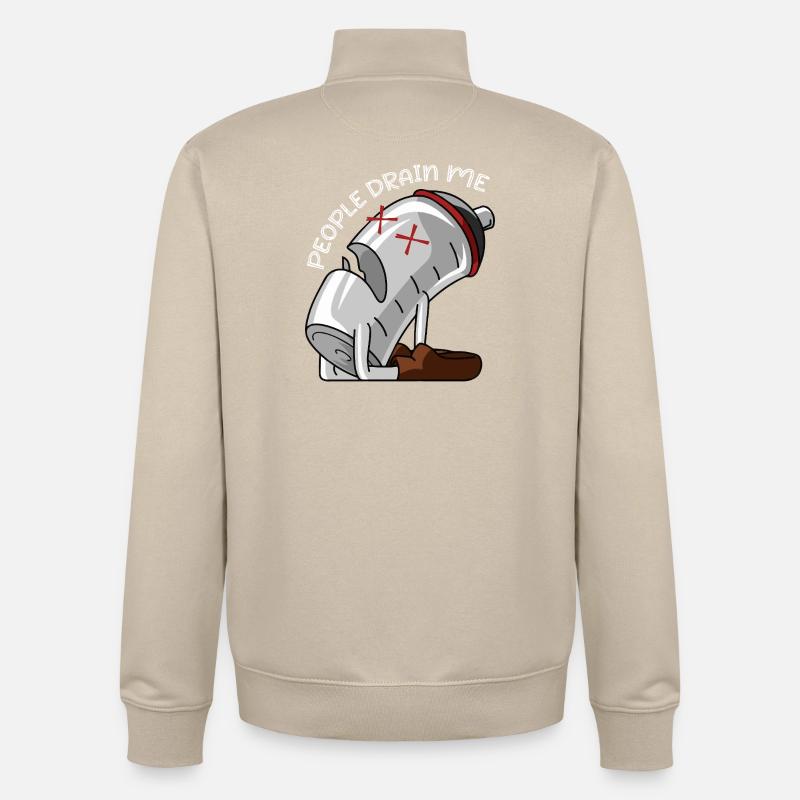 Introverti - Design drôle d’introverti - Sarcastic Sar - Sweat zippé unisexe en coton bio Stanley/Stella - beige crème