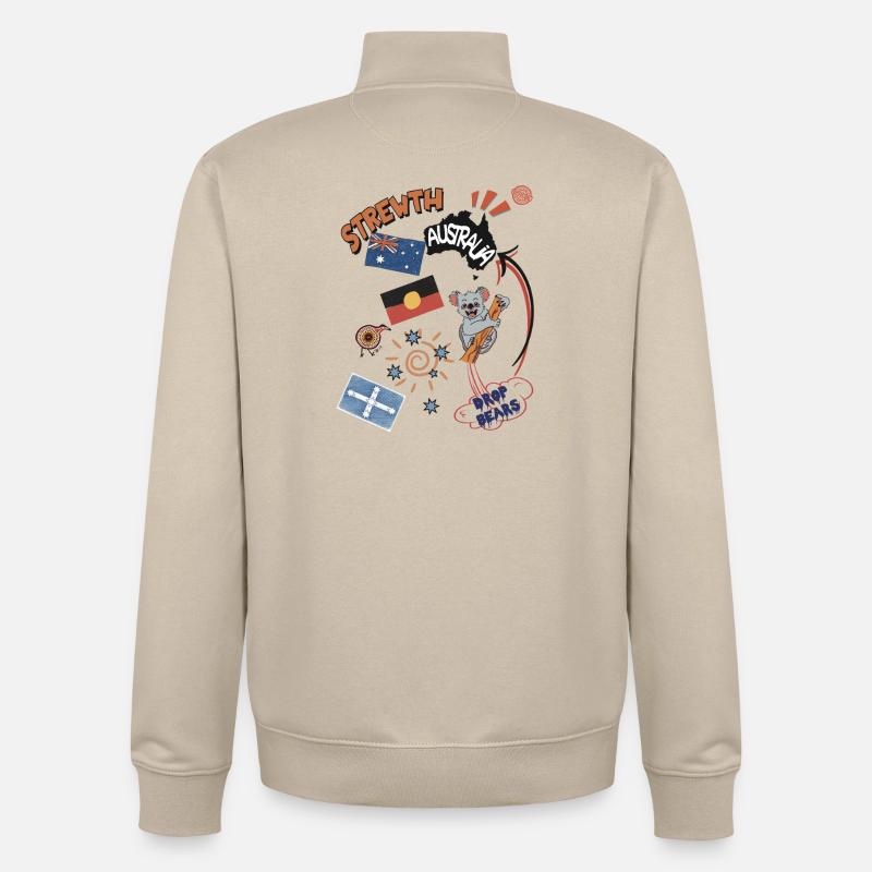 Australische Collage Strewth & Drop bears - Unisex Organic Zip Sweatshirt von Stanley/Stella - Cremebeige