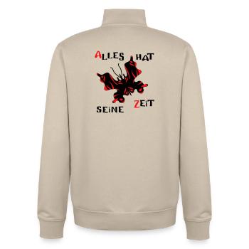 Schmetterling - Unisex Organic Zip Sweatshirt von Stanley/Stella - Cremebeige - Hinten - AI Model Male 185 dark (185cm)