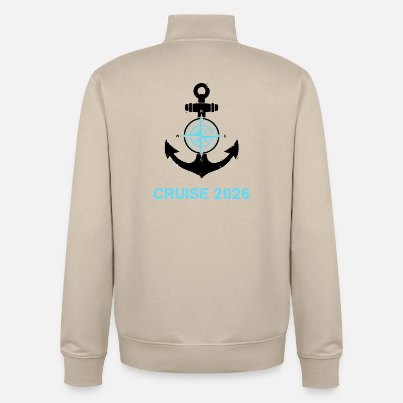 Anker Kompass Cruise 2026 Logo - Unisex Organic Zip Sweatshirt von Stanley/Stella - Cremebeige