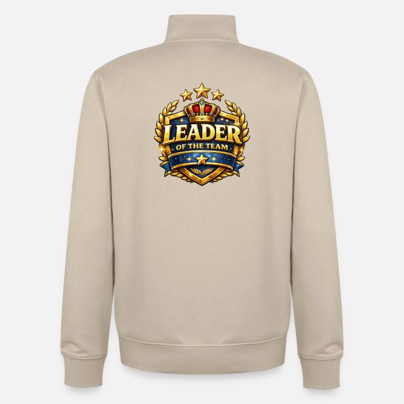 Chef de l’équipe Crown Badge - Sweat zippé unisexe en coton bio Stanley/Stella - beige crème