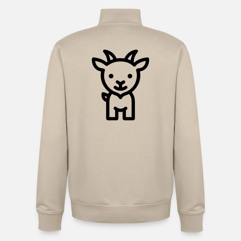 chèvre - Sweat zippé unisexe en coton bio Stanley/Stella - beige crème