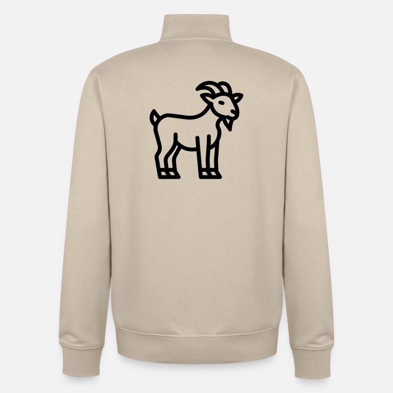 chèvre - Sweat zippé unisexe en coton bio Stanley/Stella - beige crème