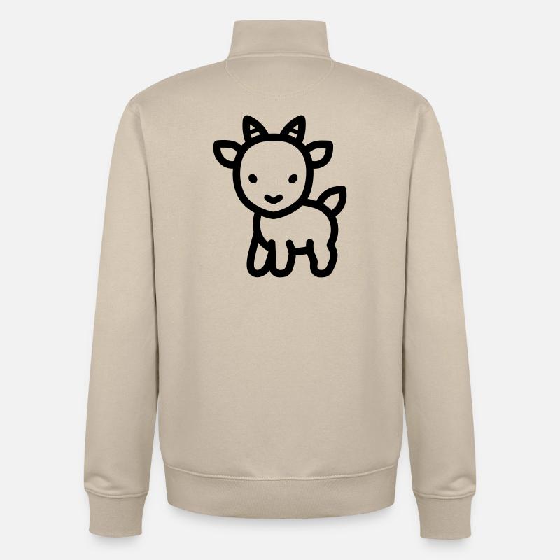 chèvre - Sweat zippé unisexe en coton bio Stanley/Stella - beige crème