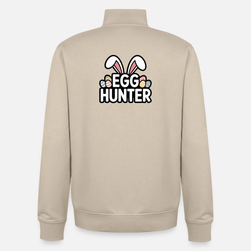Egg Hunter Bunny – Easter Design - Unisex Organic Zip Sweatshirt by Stanley/Stella - desert dust