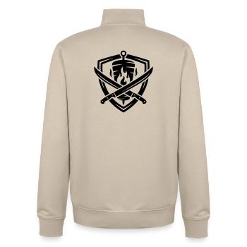 Döner Symbol Dönerskeß - Unisex Organic Zip Sweatshirt by Stanley/Stella - desert dust - Back - AI Model Male 185 dark (185cm)