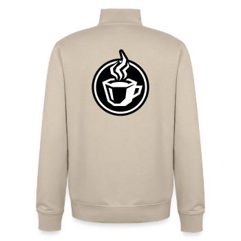 Coffee Cup Icon - Unisex Organic Zip Sweatshirt by Stanley/Stella - desert dust - Back - AI Model Male 185 dark (185cm)