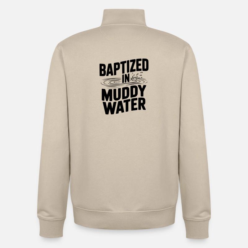 Baptisé dans des eaux boueuses - Sweat zippé unisexe en coton bio Stanley/Stella - beige crème