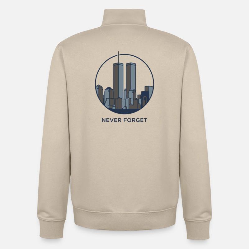 Never Forget Skyline Erinnerung - Unisex Organic Zip Sweatshirt von Stanley/Stella - Cremebeige
