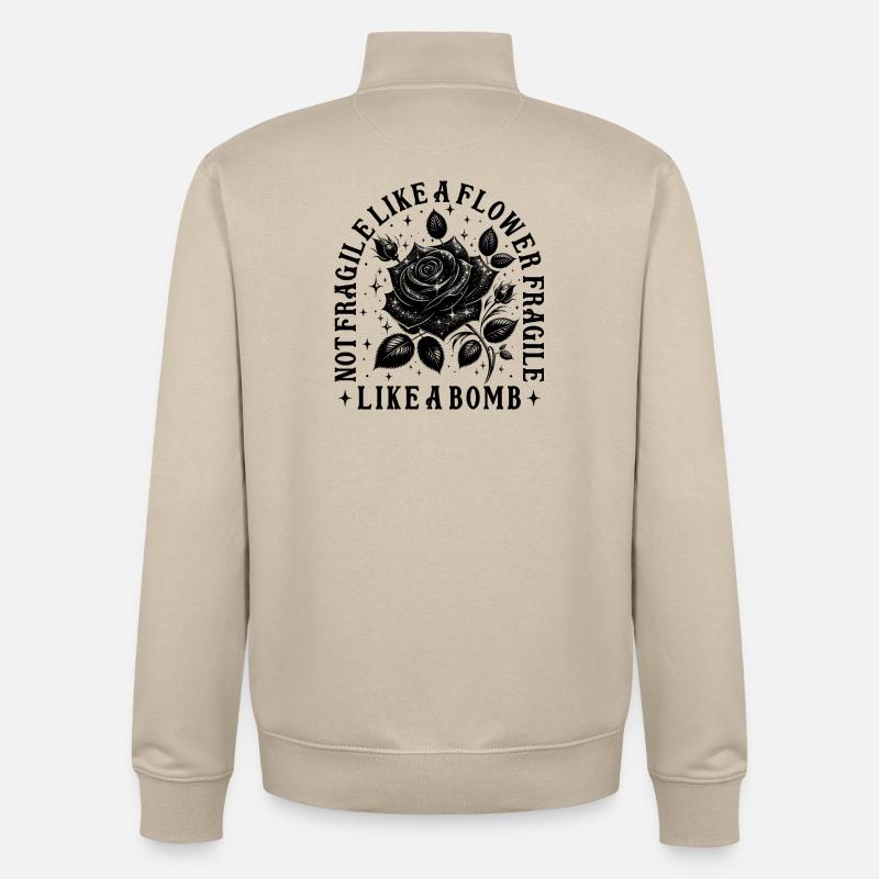 Conception de déclaration féministe - Sweat zippé unisexe en coton bio Stanley/Stella - beige crème