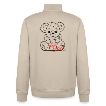 Teddy for you - Unisex Organic Zip Sweatshirt by Stanley/Stella - desert dust - Back - AI Model Male 185 dark (185cm)