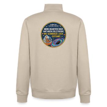 Schwarzes Loch Navi lustiger Spruch - Unisex Organic Zip Sweatshirt von Stanley/Stella - Cremebeige - Hinten - AI Model Male 185 dark (185cm)