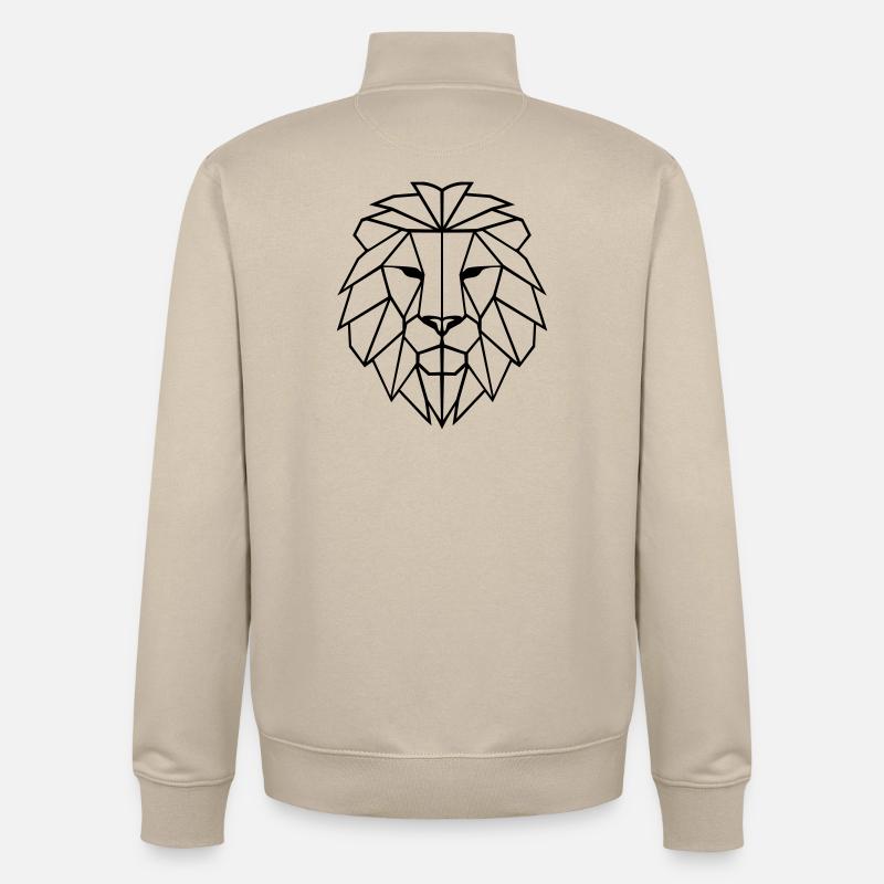 Polygone Lion - Sweat zippé unisexe en coton bio Stanley/Stella - beige crème