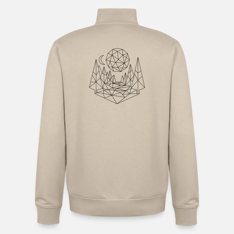 Landschaft Polygon - Unisex Organic Zip Sweatshirt von Stanley/Stella - Cremebeige