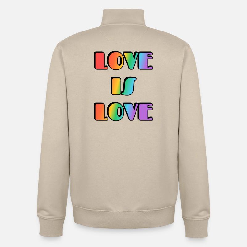 Liebe ist Liebe Regenbogen - Unisex Organic Zip Sweatshirt von Stanley/Stella - Cremebeige