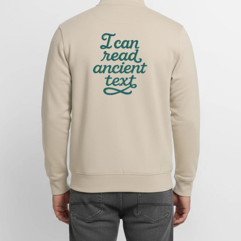 Ancient Script Tee Unisex Organic Zip Sweatshirt by Stanley/Stella