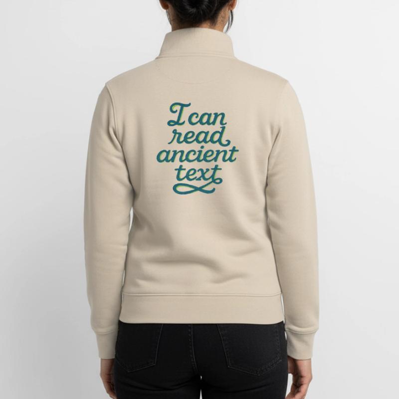 Ancient Script Tee Unisex Organic Zip Sweatshirt by Stanley/Stella