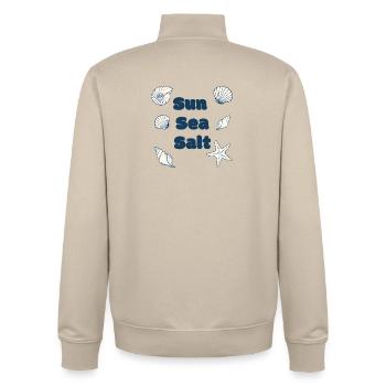 Sun Sea Salt Beach Ocean Coastal Summer Design - Sweat zippé unisexe en coton bio Stanley/Stella - beige crème - Dos - AI Model Male 185 dark (185cm)