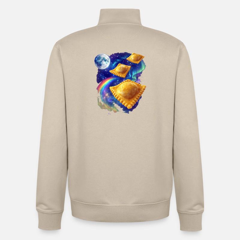 Ravioli de l’espace - Sweat zippé unisexe en coton bio Stanley/Stella - beige crème