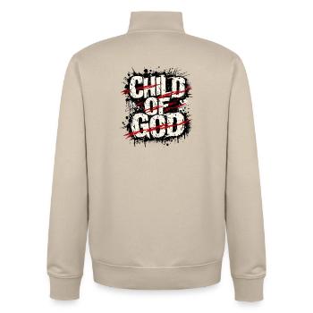 Aimez comme Jésus Streetwear - Sweat zippé unisexe en coton bio Stanley/Stella - beige crème - Dos - AI Model Male 185 dark (185cm)