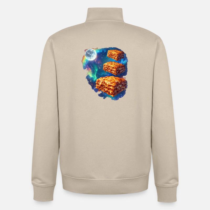 Lasagne spatiale dans la nébuleuse stellaire - Sweat zippé unisexe en coton bio Stanley/Stella - beige crème