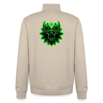 Mystic Deer: Wächter der geometrischen Natur - Unisex Organic Zip Sweatshirt von Stanley/Stella - Cremebeige - Hinten - AI Model Male 185 dark (185cm)