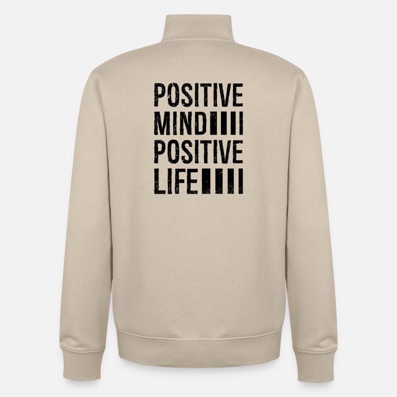 Positiver Geist positives Leben - Unisex Organic Zip Sweatshirt von Stanley/Stella - Cremebeige