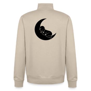 Bébé sur la Lune – Silhouette douce du sommeil - Sweat zippé unisexe en coton bio Stanley/Stella - beige crème - Dos - AI Model Male 185 dark (185cm)