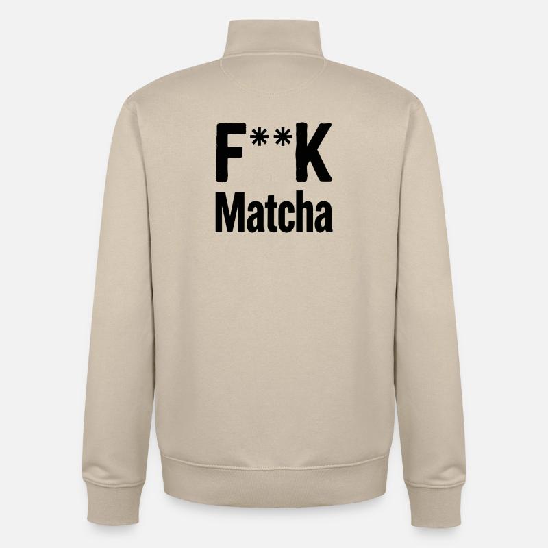 Attitude de matcha de - Sweat zippé unisexe en coton bio Stanley/Stella - beige crème