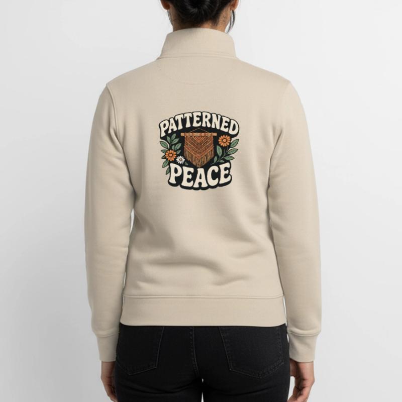 Patterned Calm | Macrame Boho Unisex Organic Zip Sweatshirt by Stanley/Stella