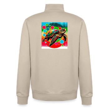 tortue - Sweat zippé unisexe en coton bio Stanley/Stella - beige crème - Dos - AI Model Male 185 dark (185cm)