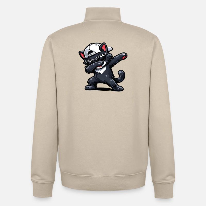 Dabbing Cat - Unisex Organic Zip Sweatshirt von Stanley/Stella - Cremebeige