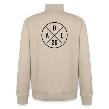 ABI 2026 - Unisex Organic Zip Sweatshirt by Stanley/Stella - desert dust - Back - AI Model Male 185 dark (185cm)