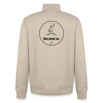 Dachdecker das passt so Stolz - Unisex Organic Zip Sweatshirt von Stanley/Stella - Cremebeige - Hinten - AI Model Male 185 dark (185cm)