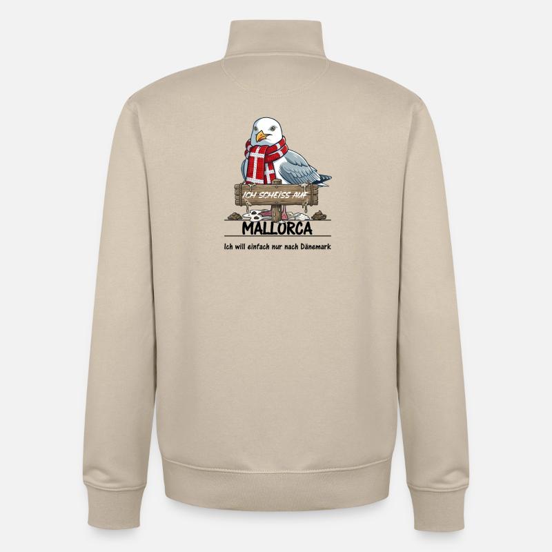 Ich scheisse auf ... Mallorca - lieber Dänemark - Unisex Organic Zip Sweatshirt von Stanley/Stella - Cremebeige
